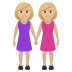 👭🏼 women holding hands: medium-light skin tone display on JoyPixels